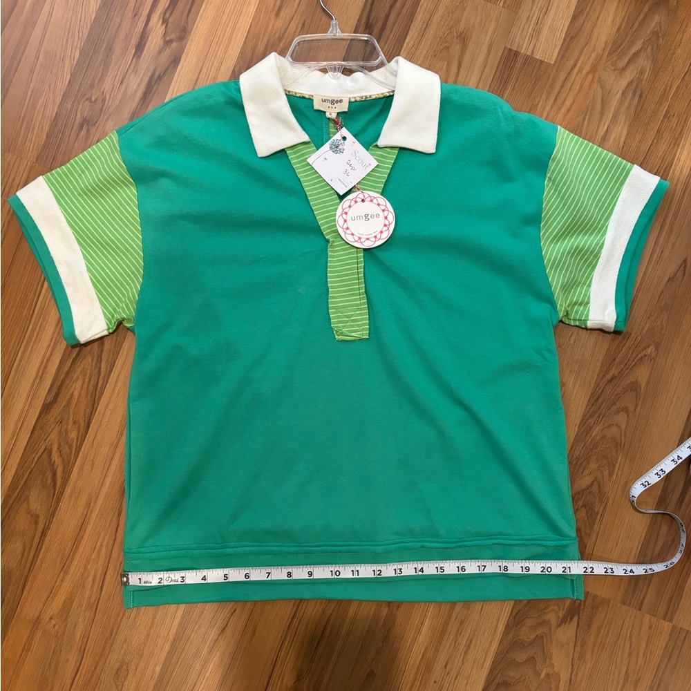 Umgee Polo style shirt in Green and White - Picture 8 of 9